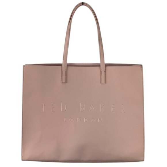 Ted Baker‎ Women’s Large Pink Icon Soocon Tote Bag Crosshatch PVC Handbag - Picture 1 of 14